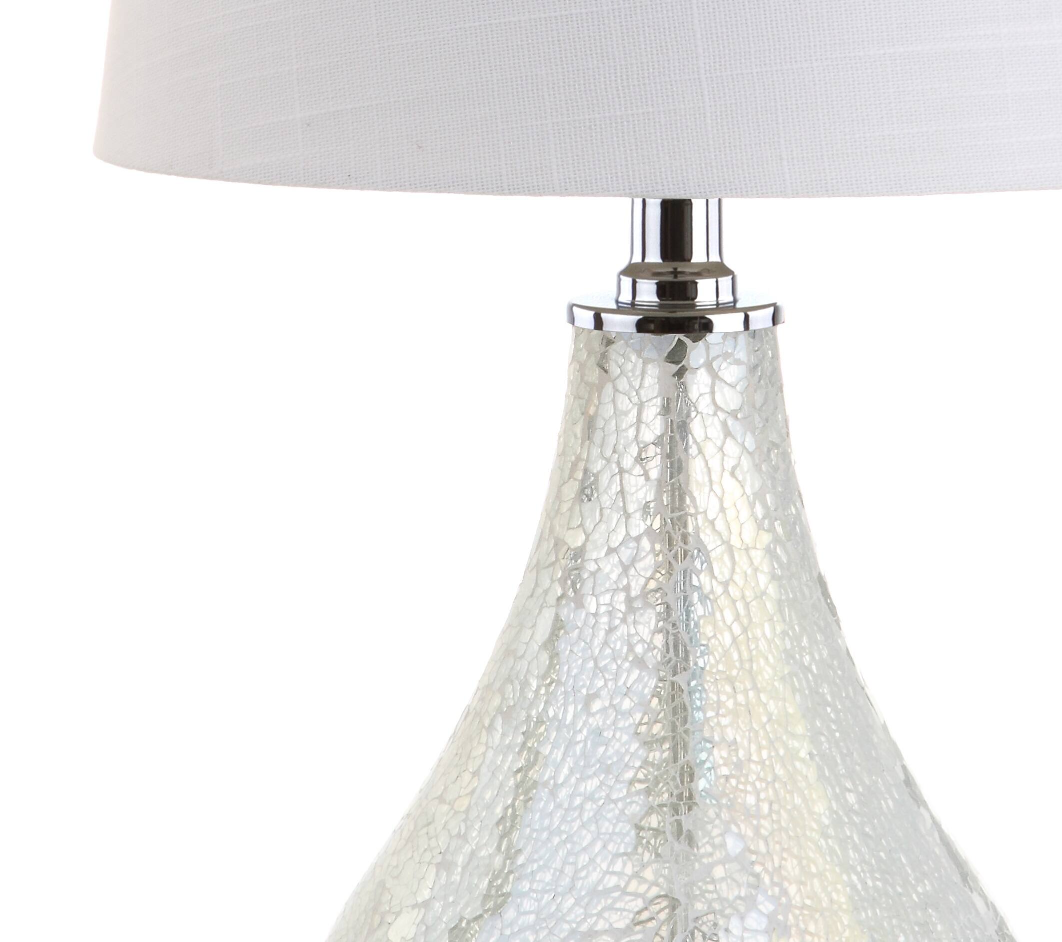Alt View 6. Jonathan Y - Mona 20" Mini LED Table Lamp, Mosaic White - White.