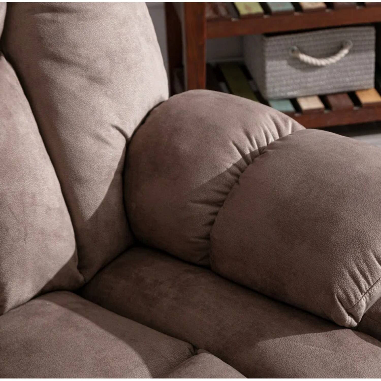 Alt View 12. Bestier - Bestier Light Brown Oversize Power Lift Recliner Chair with Massage and Heating - Light Brown.