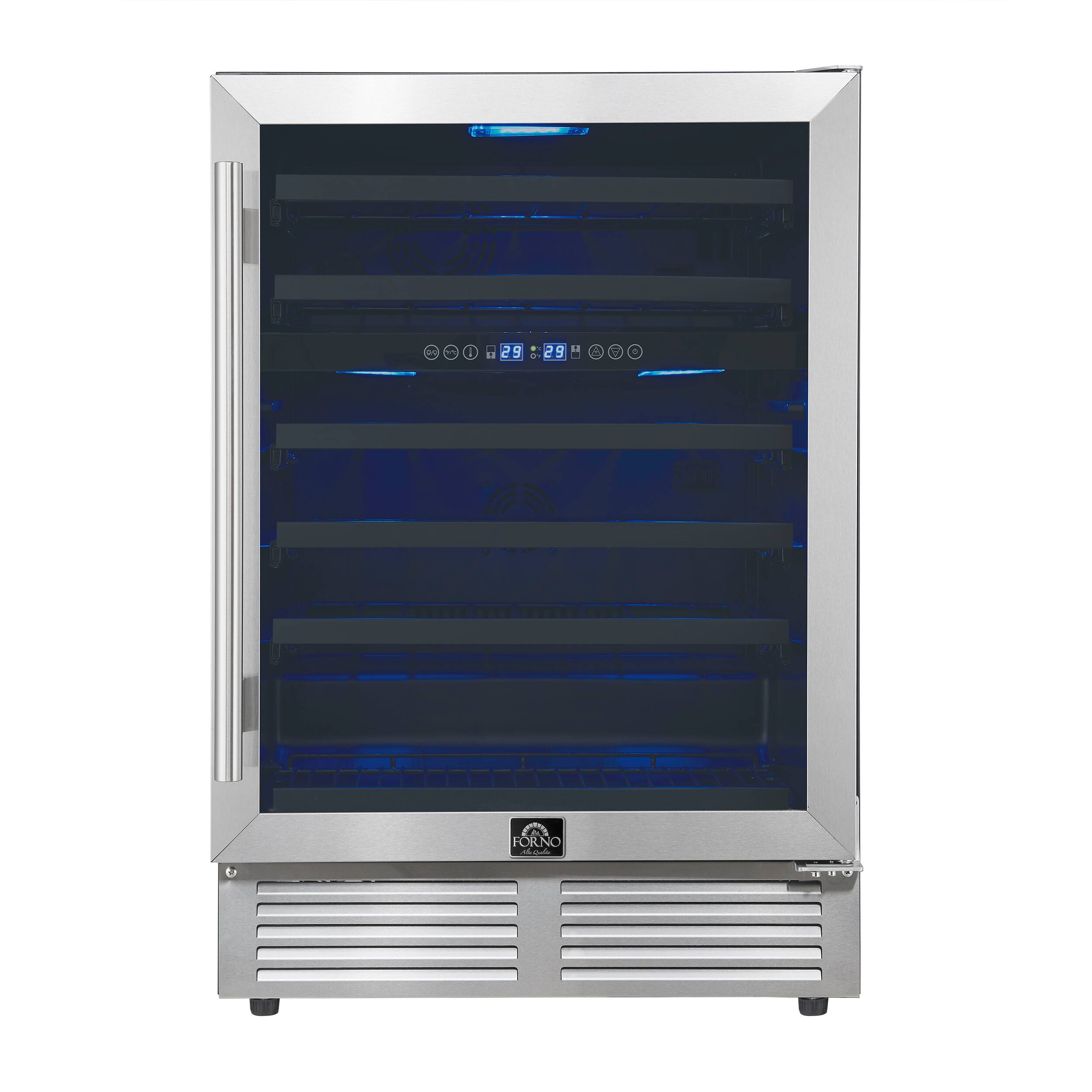 Forno Appliances - Bacchino 51-Bottle Dual Zone Wine Cooler - Stainless Steel