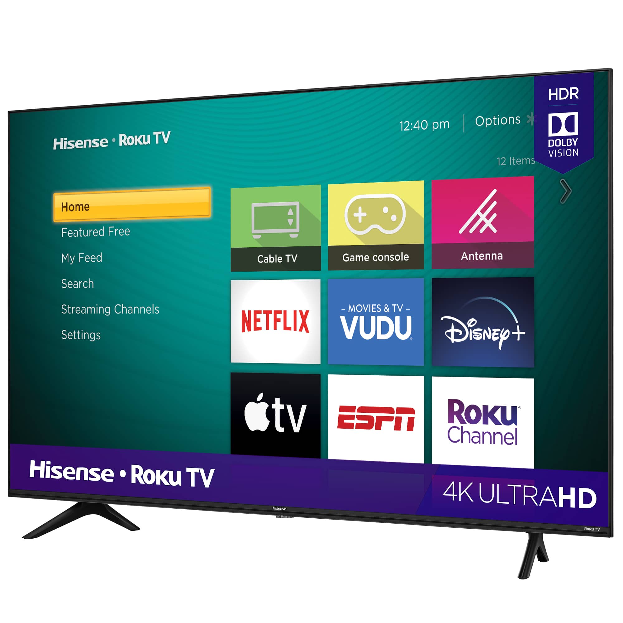 Left Zoom. Hisense - 55" Class R6G Series LED 4K UHD Smart Roku TV.