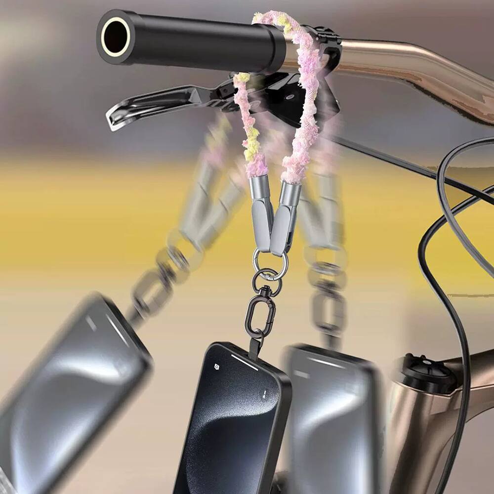 Alt View 6. Topteng - 65W Built-in USB-C Phone Lanyard - 0.98ft Fast Charging & Data Cable, Wrist/Neck Strap - Green.