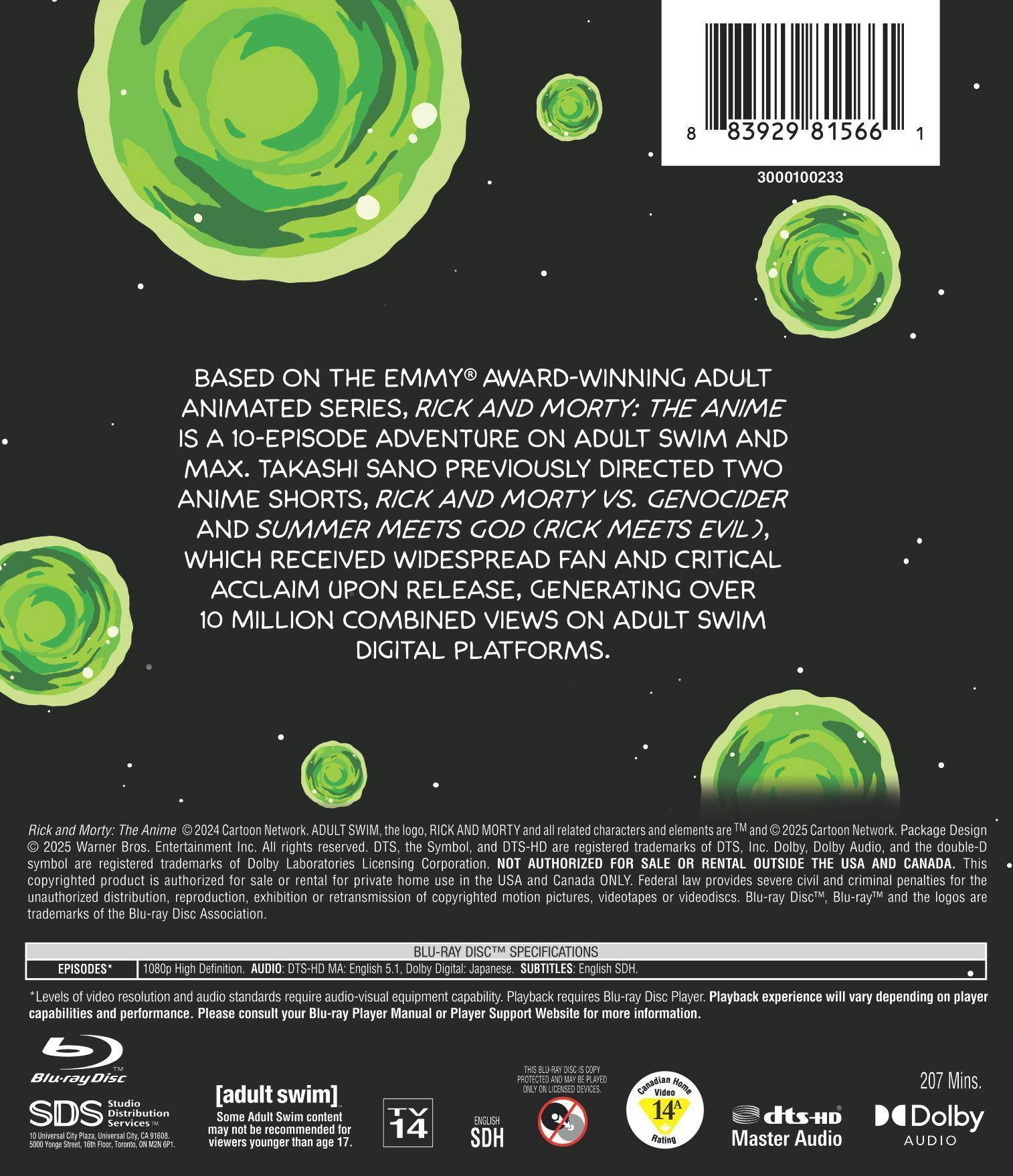 Back. Rick and Morty: The Anime [Blu-ray].