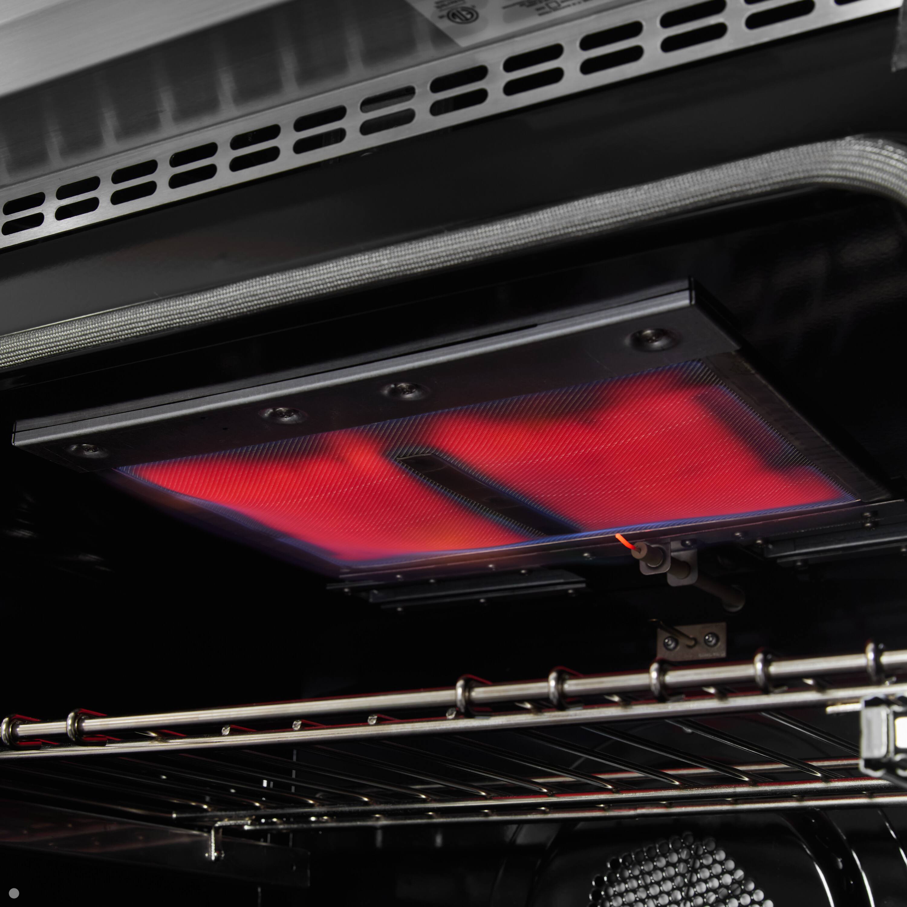 Alt View 16. Viking - 5-Series 6.1 cu ft Freestanding all Gas Sealed Burner Range with Double Oven - Cast Black with Brushed Brass Trim - Cast Black.