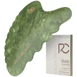 DORLUKFU - Body Gua Sha Tools, Natural Xiuyan Jade Guasha Tool, Manual Massage Sticks for Jawline Sculpting and Puffiness Reducing,