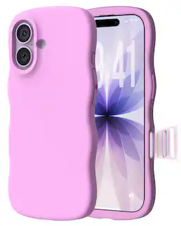 Ornarto - for iPhone 17 Case 6.3", Wavy Liquid Silicone Protection Case with Camera Control Button - Cherry Blossom