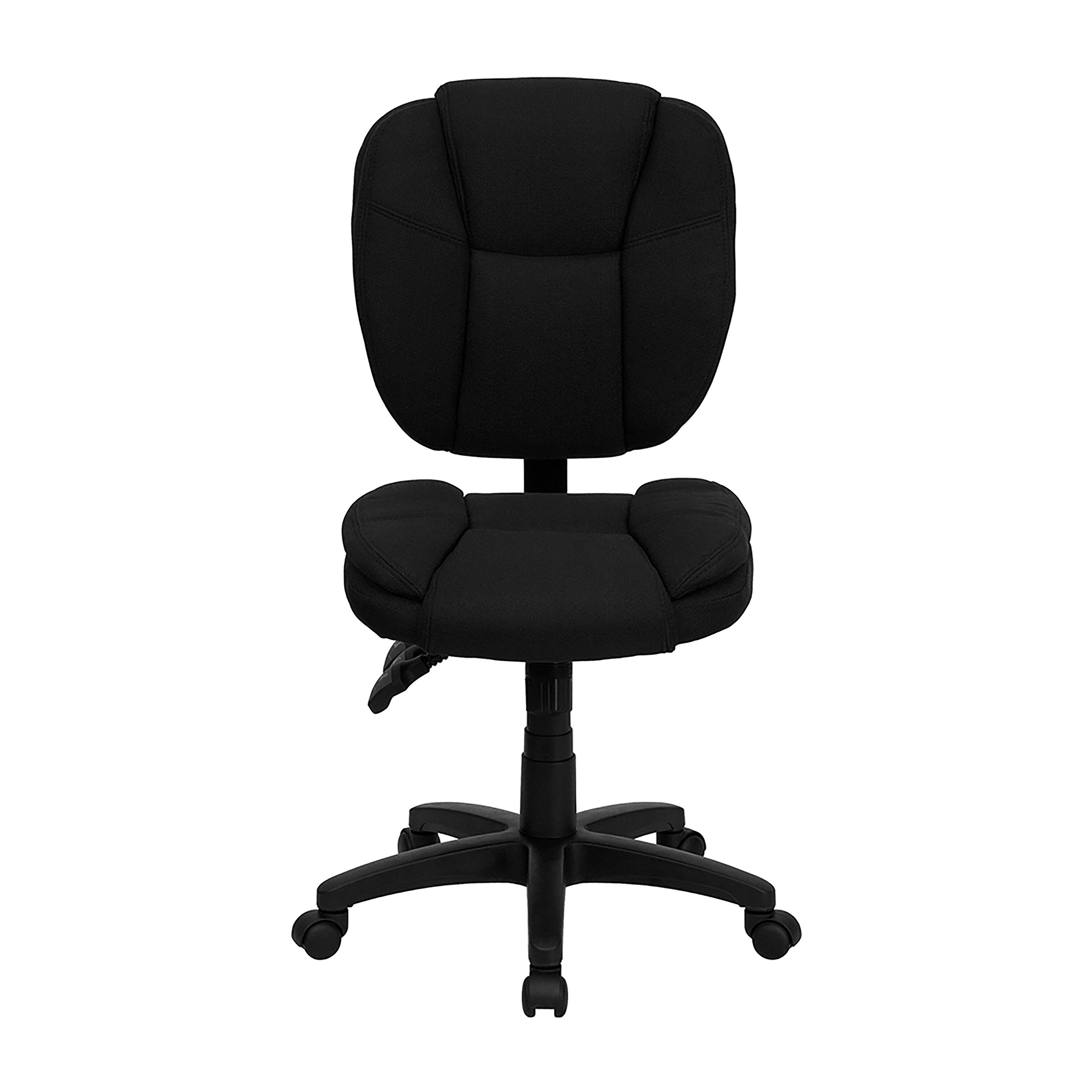 Alt View 4. Emma + Oliver - Mid-Back Multifunction Pillow Top Swivel Ergonomic Task Office Chair - Black Fabric.