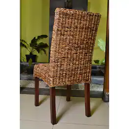 International Caravan - Set of Two Louisa Abaca Cushioned Seat Dining Chair - Salak Brown