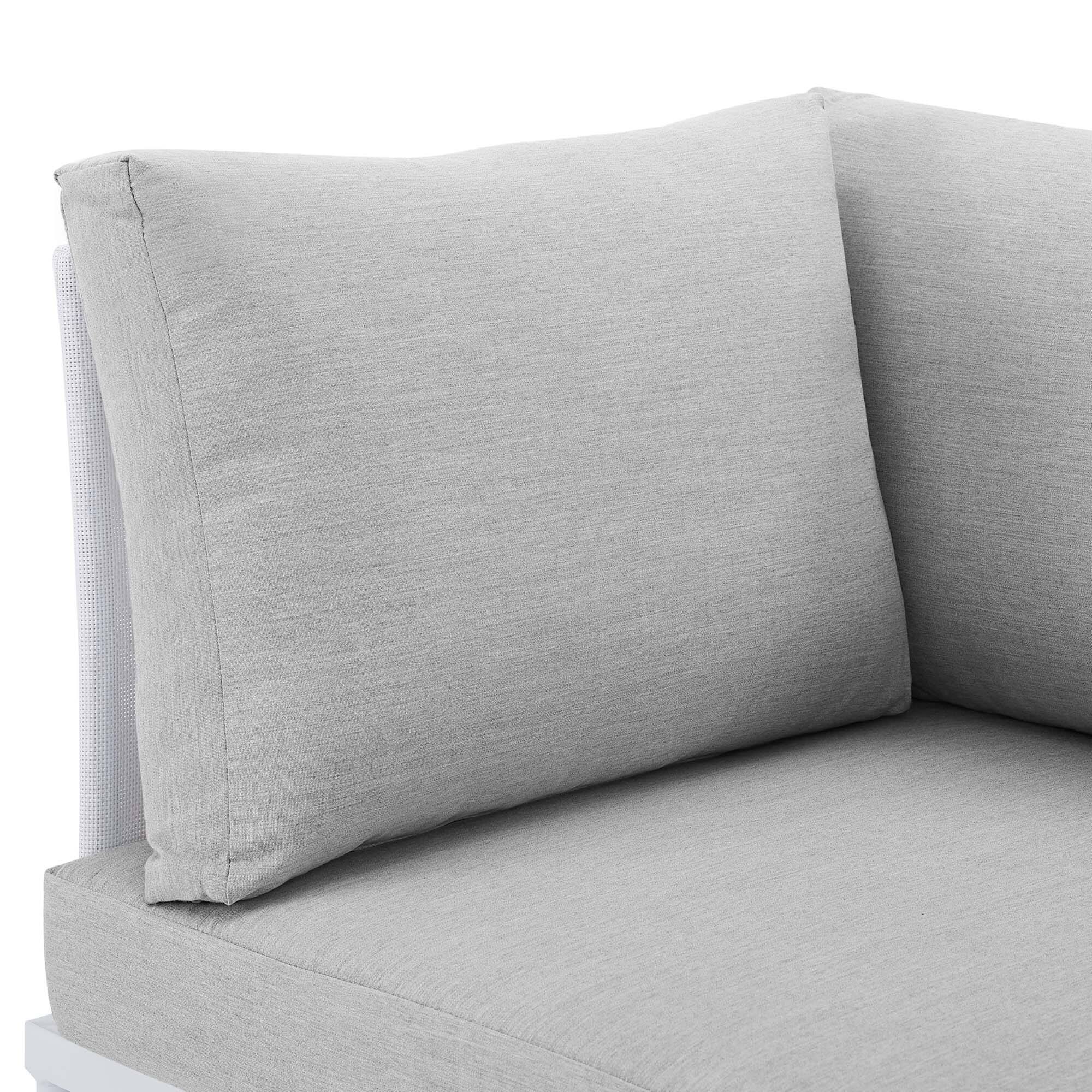 Alt View 3. Modway - Harmony Sunbrella® Outdoor All Mesh Corner Chair by Modway - White Gray.