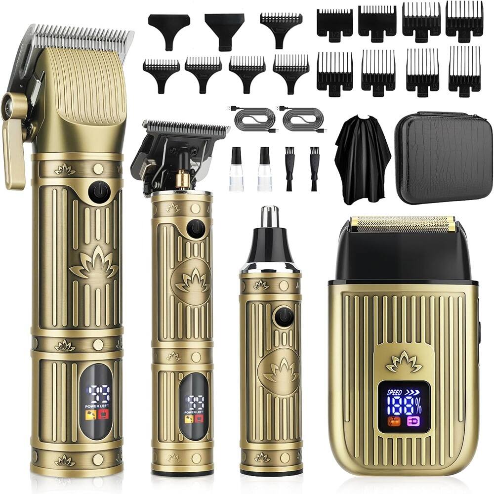 RTMB - Hair Trimmer Set, Cordless Clippers , Electric Male Razor Shavers - Bronze