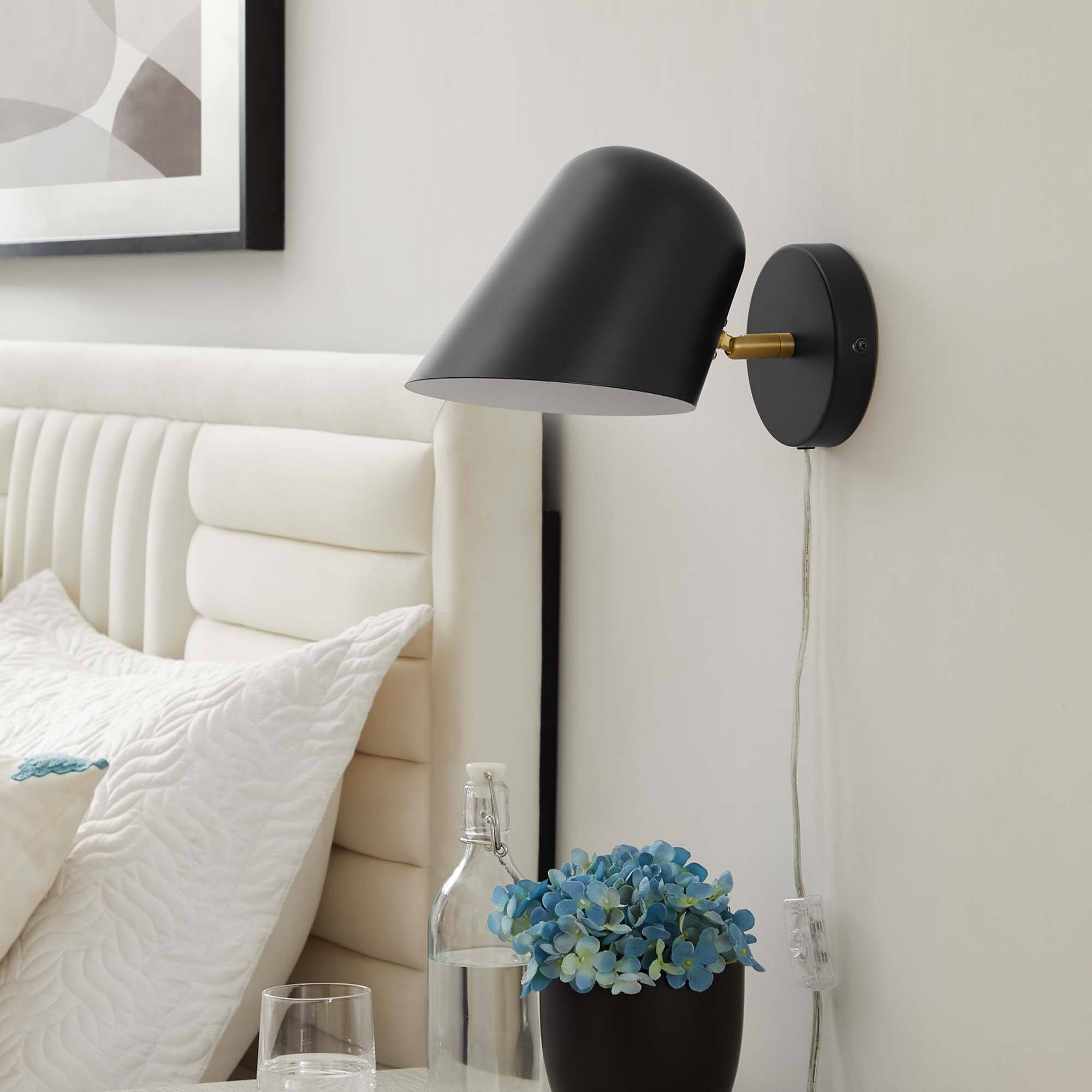 Back. Modway - Briana Swivel Wall Sconce by Modway - Black.