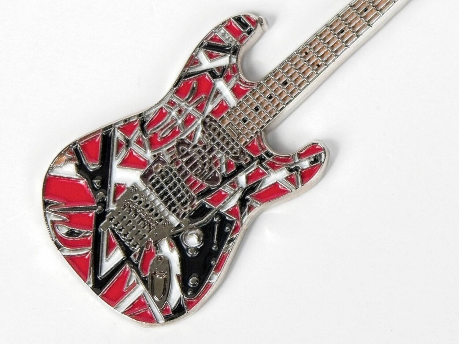 Alt View 3. PopMarket - Eddie Van Halen - EVH - Eddie Van Halen - Frankenstein Guitar Keychain - Multicolor.