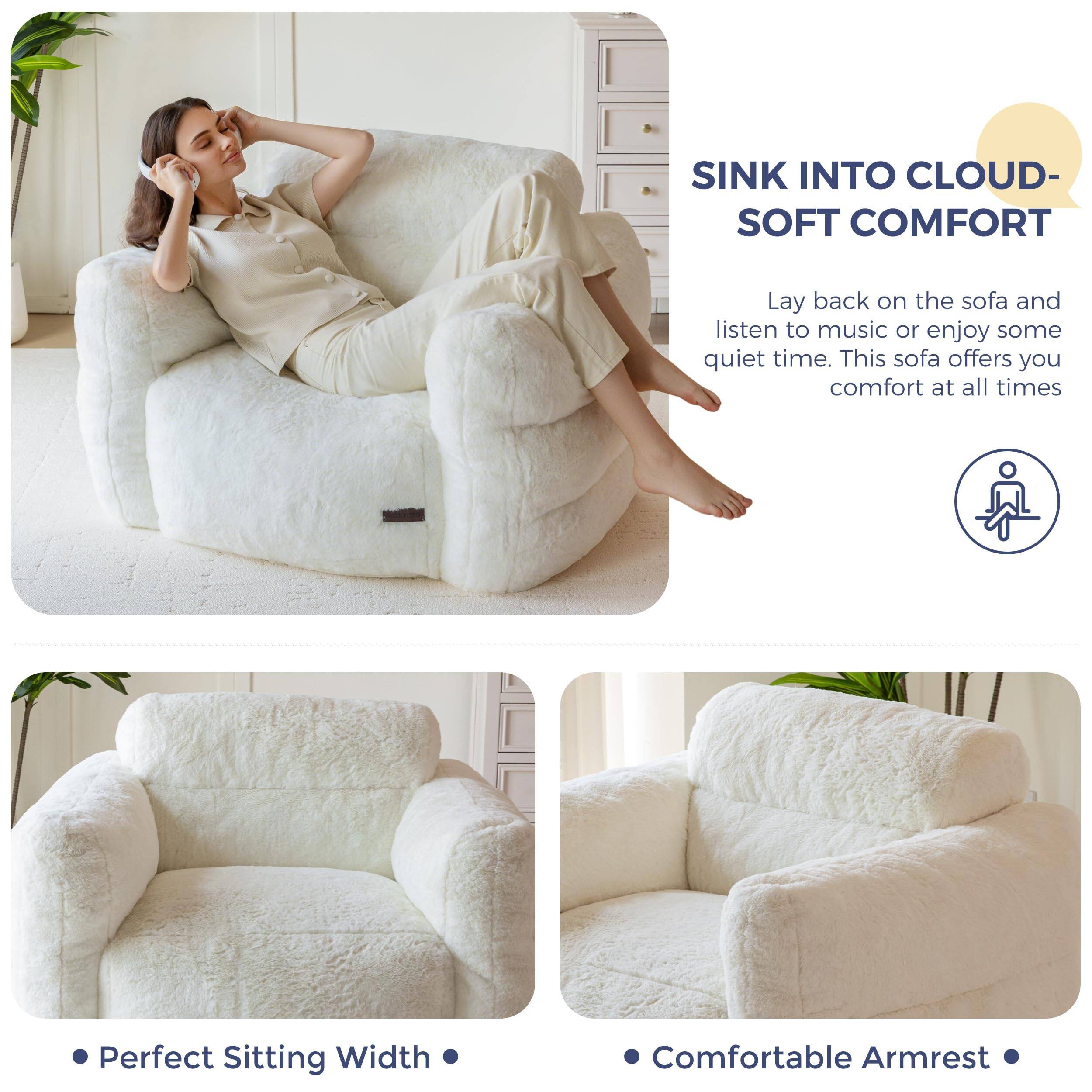 SINK INTO CLOUD-SOFT COMFORT

Lay back on the sofa and listen to music or enjoy some quiet time. This sofa offers you comfort at all times.

Perfect Sitting Width

Comfortable Armrest