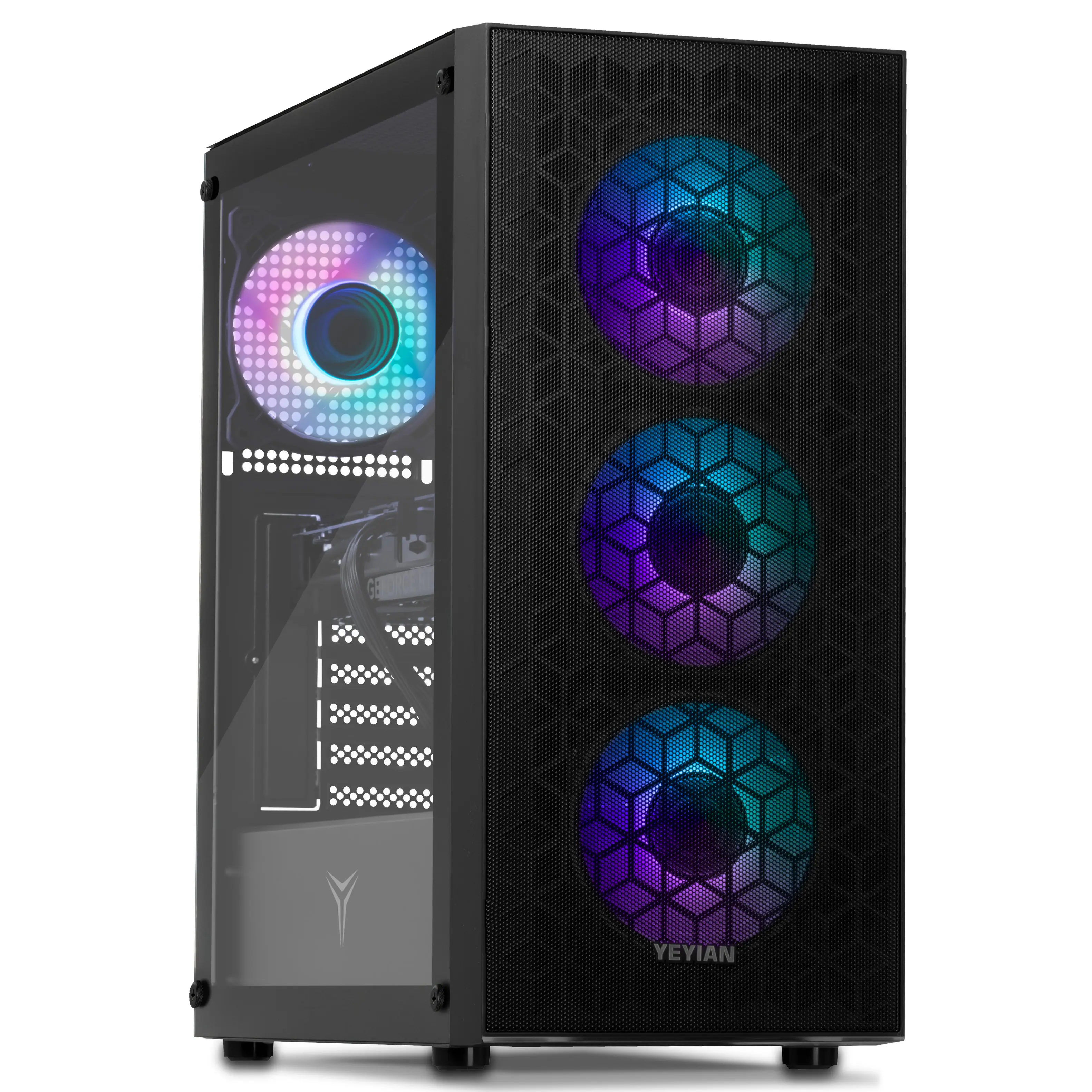 YEYIAN - Gaming PC YUMI Intel Core i5-14400F RTX 5060TI 32GB DDR5 6000MHz 1TB SSD Windows11 Home YPI-YU44F0C-56T1U - Black