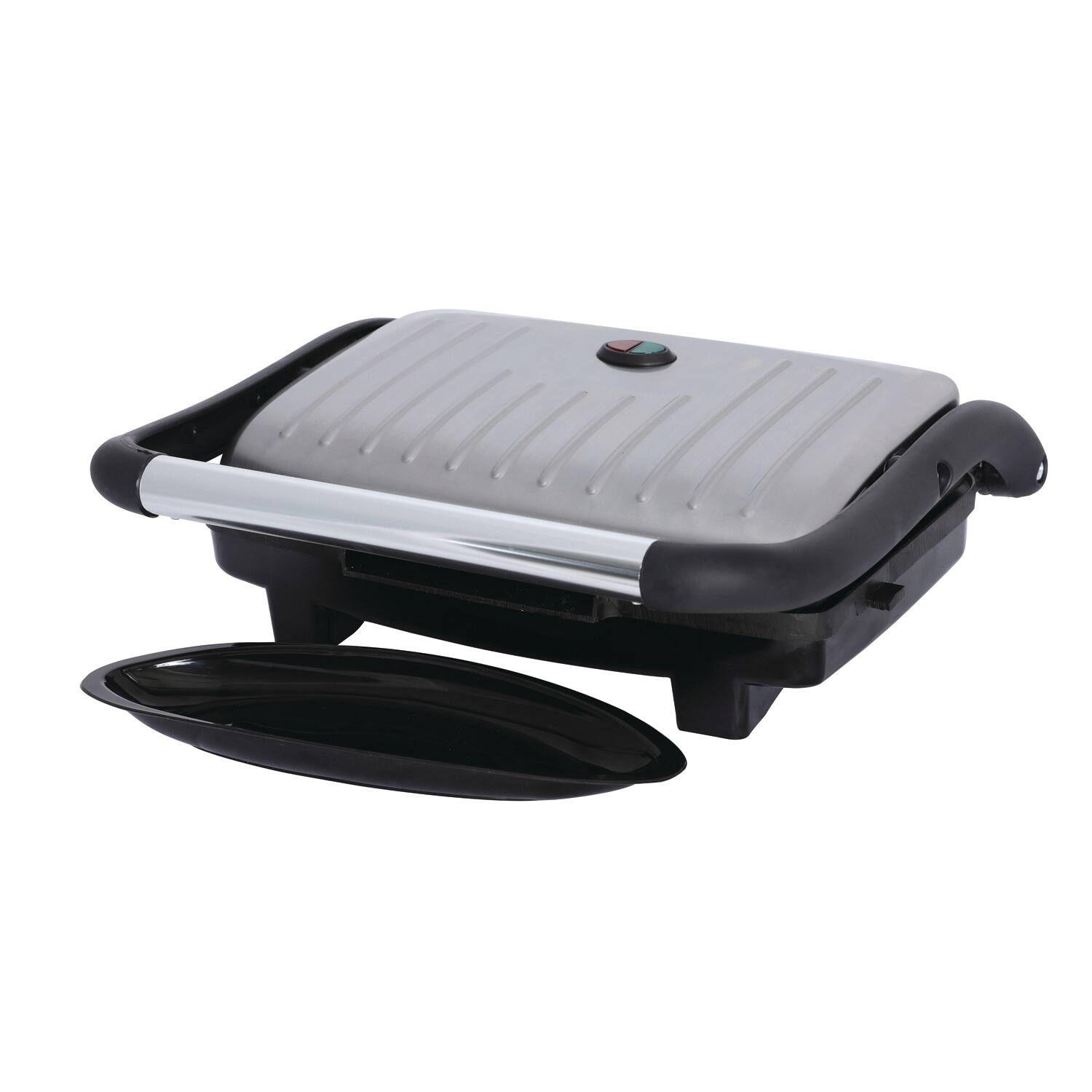 Left. Brentwood - Brentwood Select TS-611 Compact Non-Stick Panini Grill & Sandwich Maker - Silver.