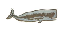 Zeckos - 21 Inch Right-Facing Distressed Wooden Sperm Whale Wall Plaque W/ Metal Accents - Brown