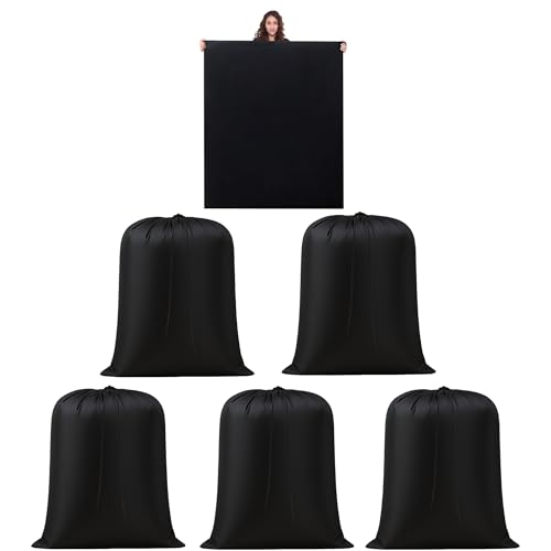 Front. DORLUKFU - 5-Pack Extra Large Moving Bags – 150L Heavy Duty Storage Bags for Clothes, Blankets, Laundry, College Dorm Essentials – - ‎Black.