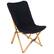 Angle. Costway - Bamboo Butterfly Folding Chair Set of 2 with Storage Pocket 330 LBS Capacity Black - Black.