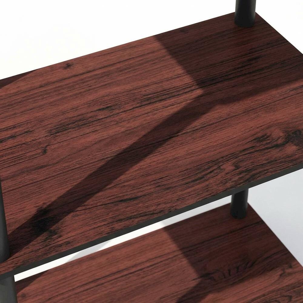 Alt View 1. FurniFact - Engineered Wood bookcase in finish with a sleek, modern design - Dark Cherry/Black.