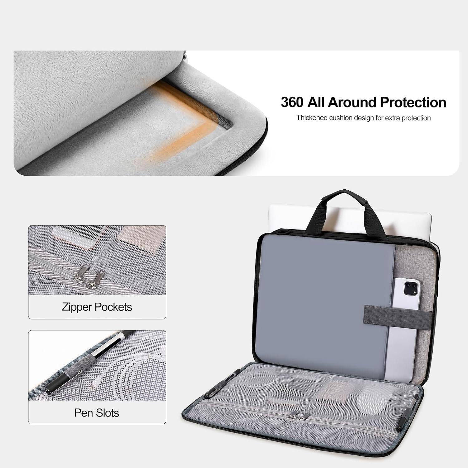 360 All Around Protection  
Thickened cushion design for extra protection  

Zipper Pockets  

Pen Slots