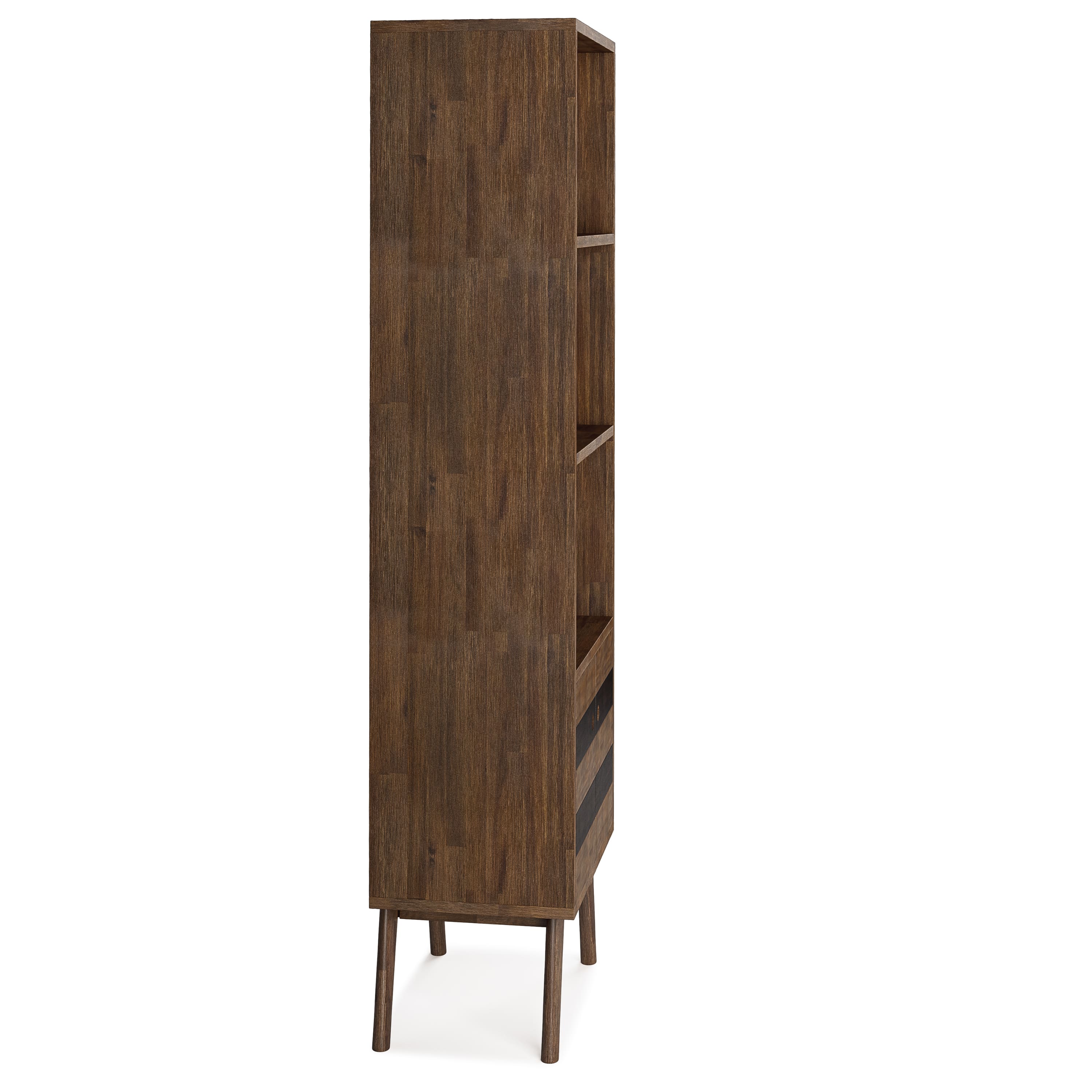 Alt View 13. Simpli Home - Clarkson Bookcase with Storage - Rustic Natural Aged Brown.