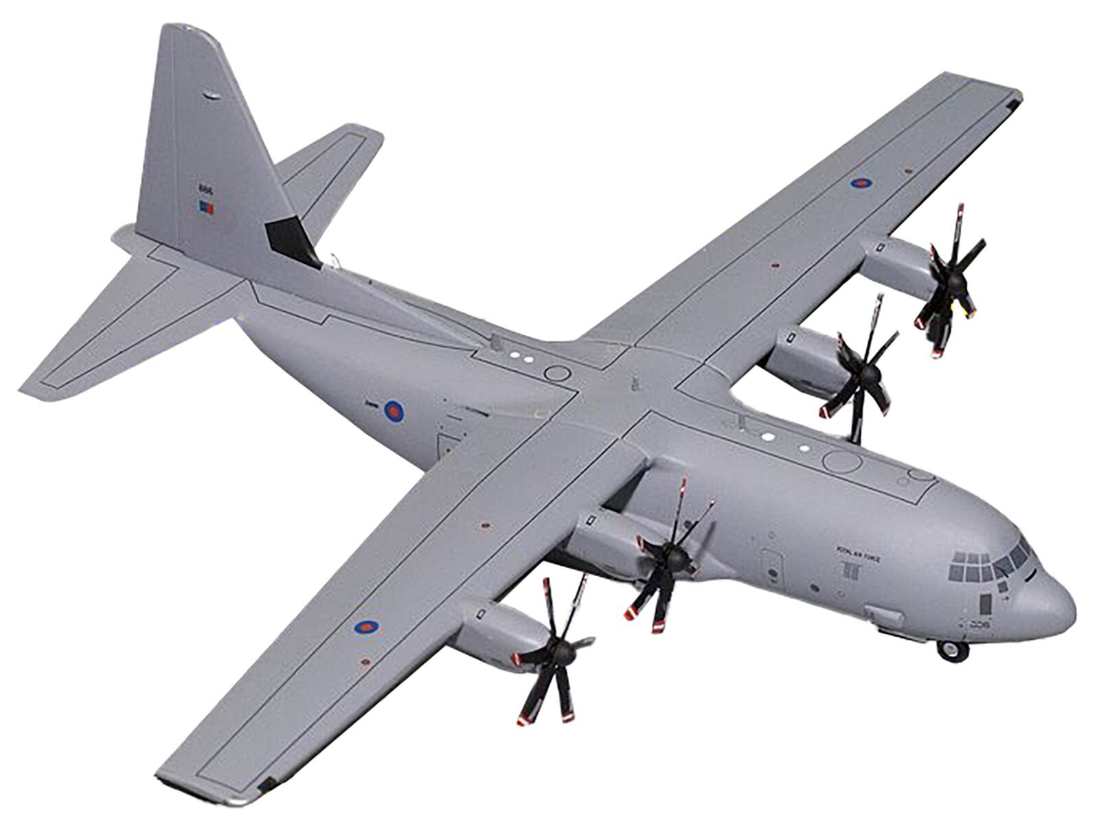 Alt View 1. GeminiJets - Lockheed C-130J Super Hercules Transport Aircraft "British Royal Air Force" Gray 1/200 Model Airplane by GeminiJets.