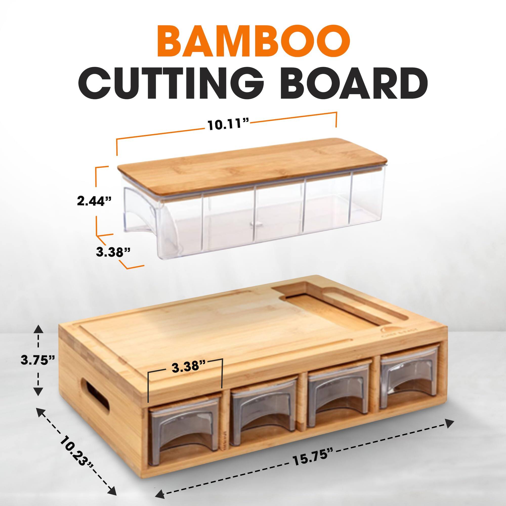 BAMBOO CUTTING BOARD  
10.11"  
2.44"  
3.38"  
3.75"  
3.38"  
10.23"  
15.75"