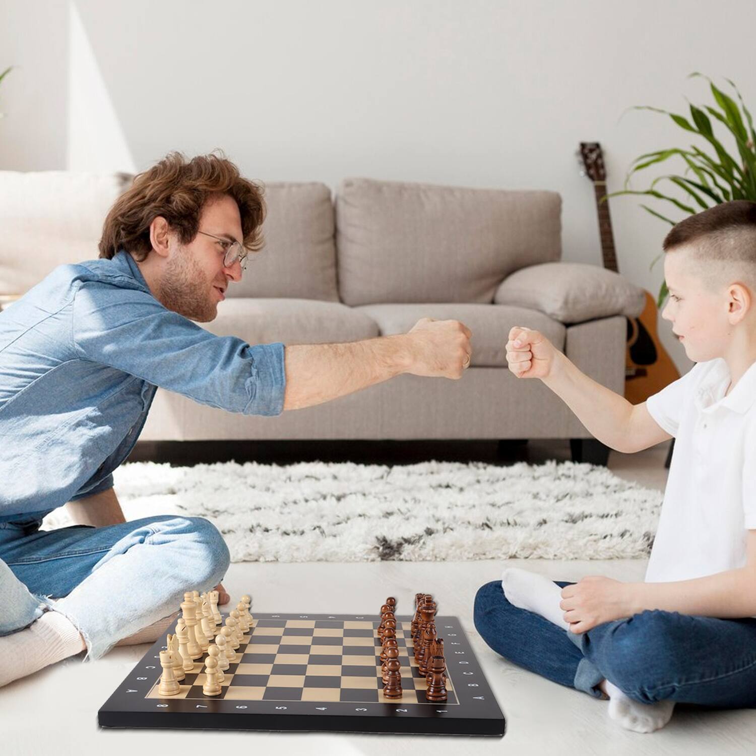 Alt View 3. GSE Games & Sports Expert - Beech & Black Maple Inlaid Chessboard, Professional Tournament Chess Board Only - 21" x 21".