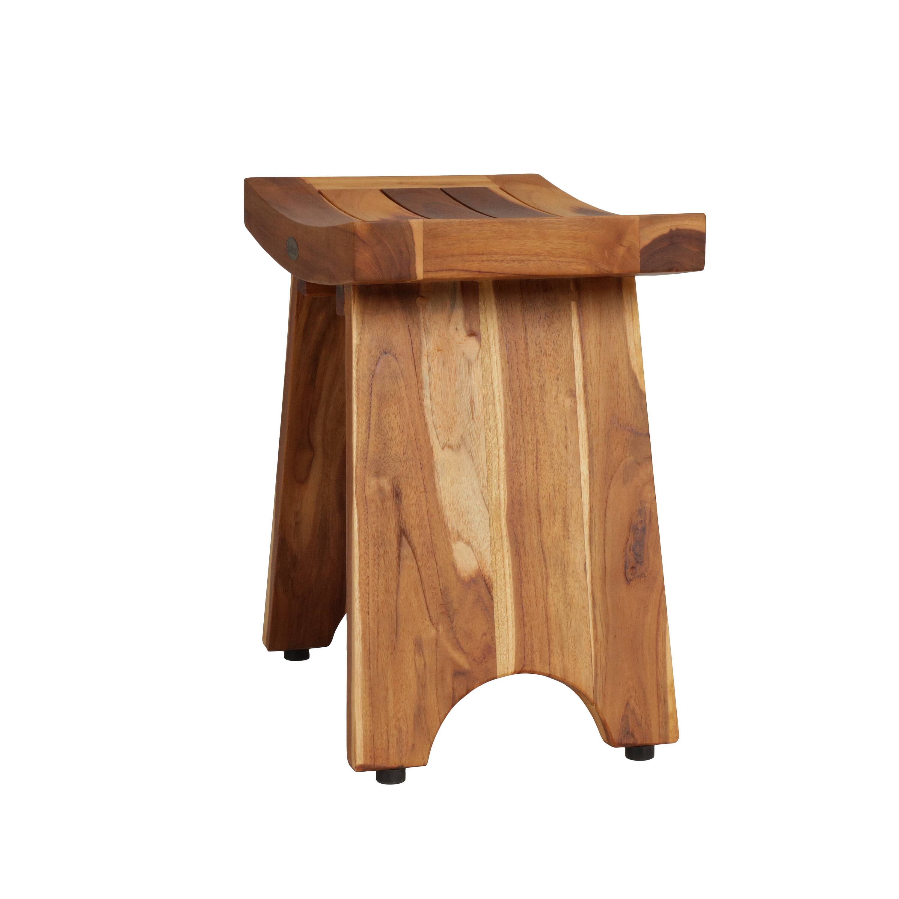 Left. EcoDecors - EcoDecors 18 Inch Serenity Waterproof Teak Wood Shower Bench - EarthyTeak.