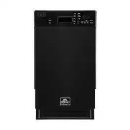 Forno Appliances - Polo 18" Compact Front Control Built-In Stainless Steel Tub Dishwasher, 52dBA - Black
