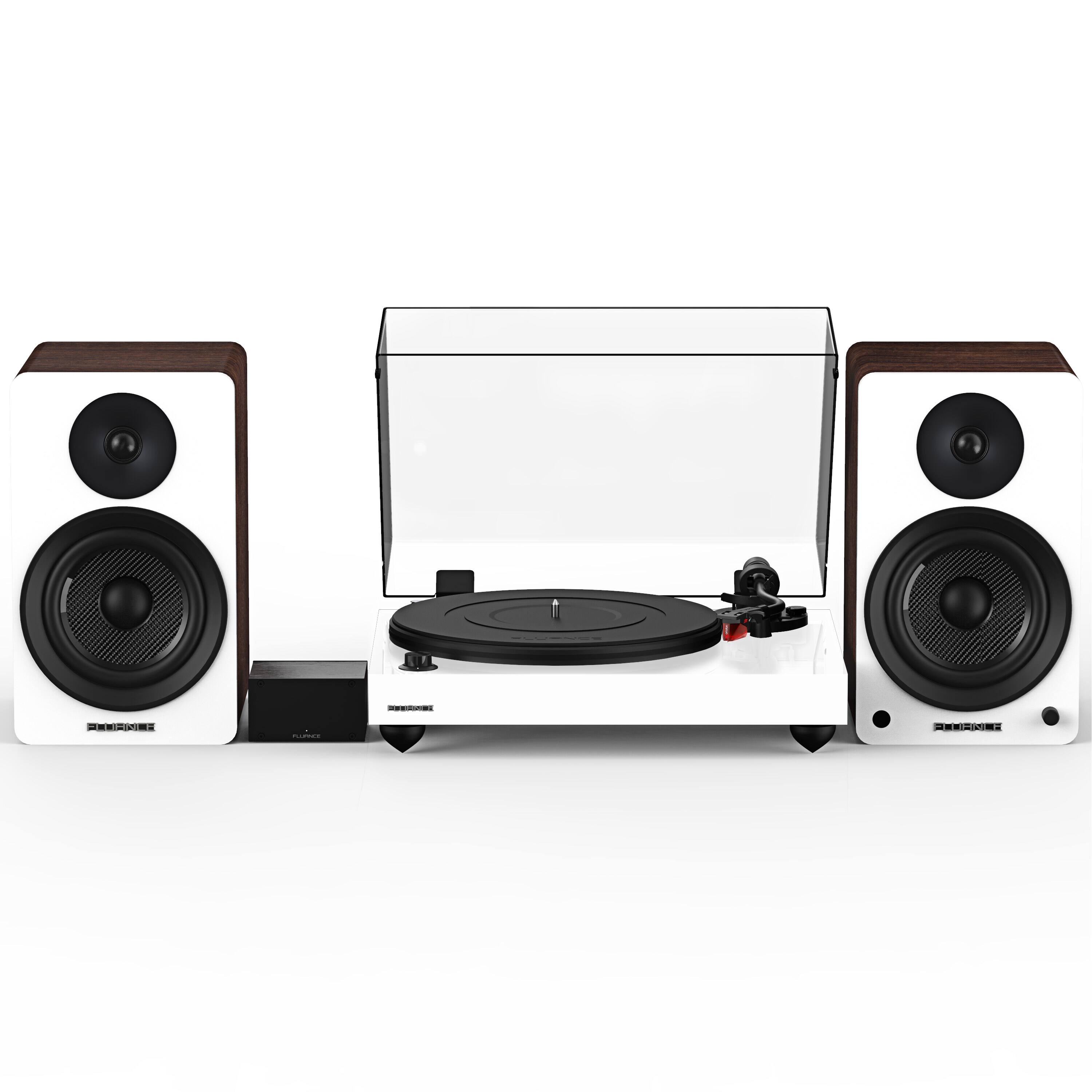Fluance - RT83 Reference High Fidelity Vinyl Turntable, PA10 Phono Preamp and Ai61 Powered 6.5" Stereo Bookshelf Speakers - Piano White
