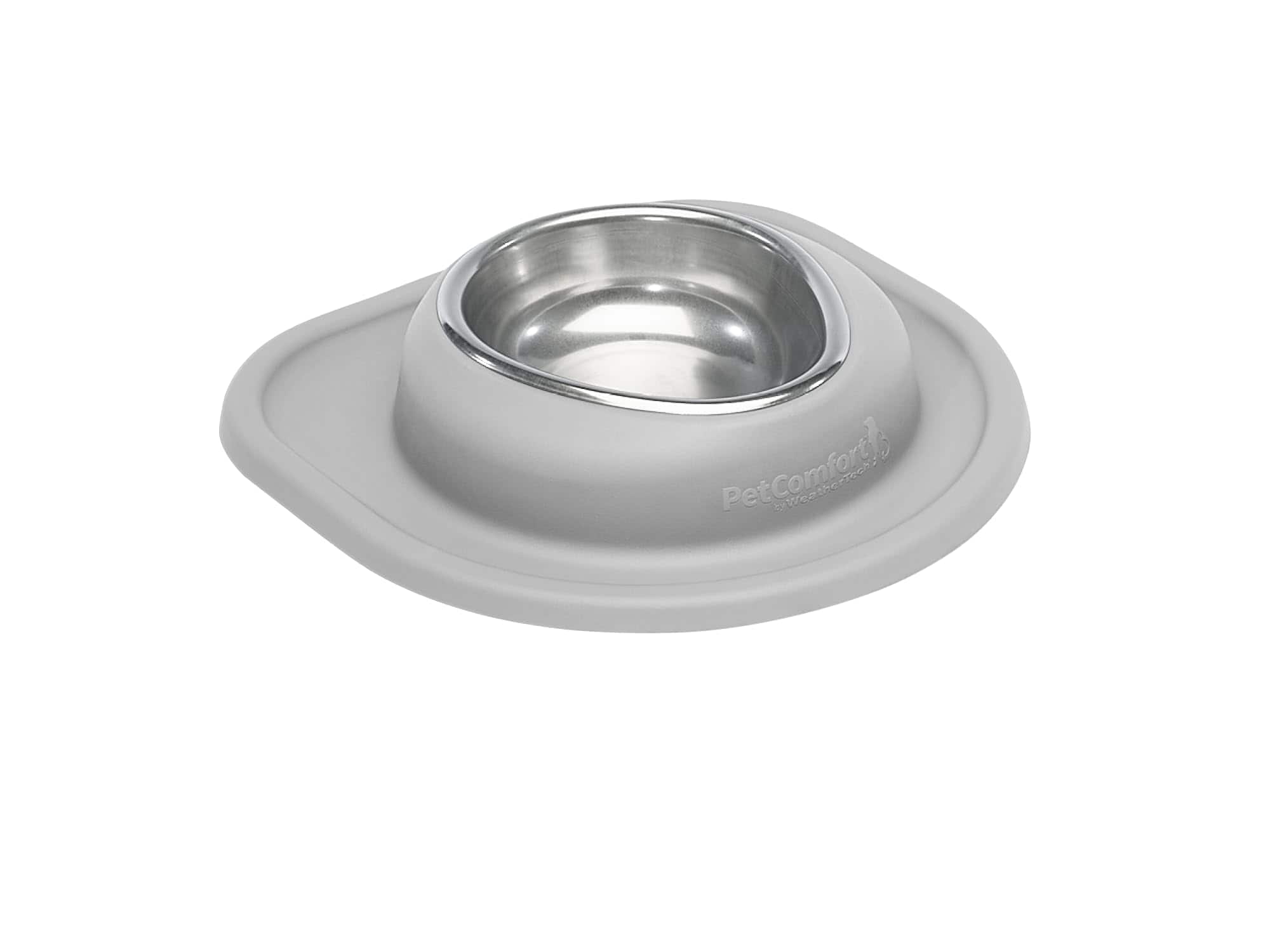 WeatherTech - Single Low Pet Feeding System | Compact Pet Food and Water Station - Light Grey - 16oz (2 Cup) Stainless Steel Bowl - Light Gray