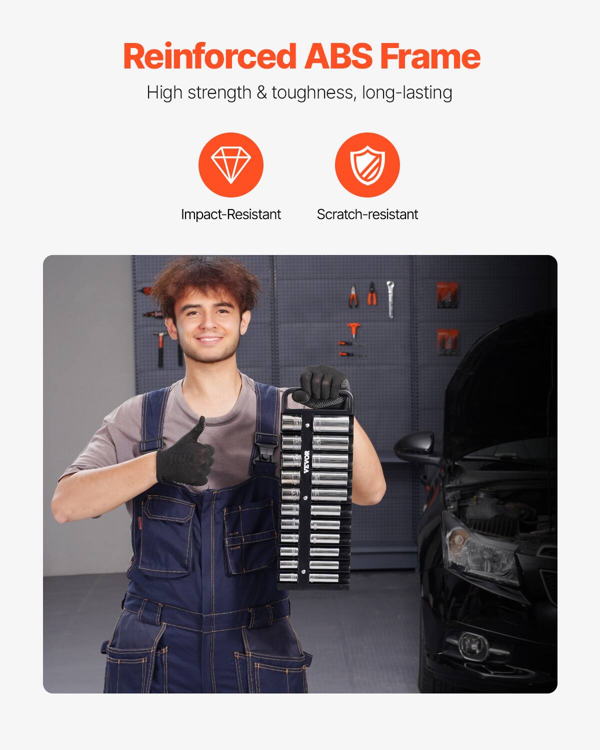 Reinforced ABS Frame  
High strength & toughness, long-lasting  

- Impact-Resistant  
- Scratch-resistant