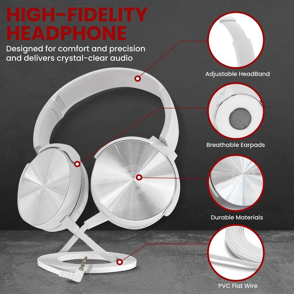 HIGH-FIDELITY HEADPHONE  
Designed for comfort and precision and delivers crystal-clear audio

- Adjustable HeadBand
- Breathable Earpads
- Durable Materials
- PVC Flat Wire