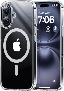 Entronix - Magnetic iPhone 16 Case - Durable Hard Back for Ultimate Protection - Clear