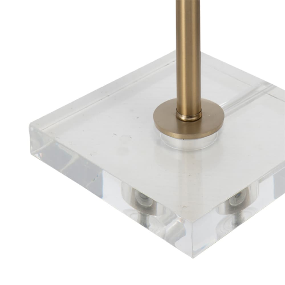 Alt View 2. Luckbyte - 14x25.2 Inch Gold Agate Slice Table Lamp With White Drum Shade Assembly Required.