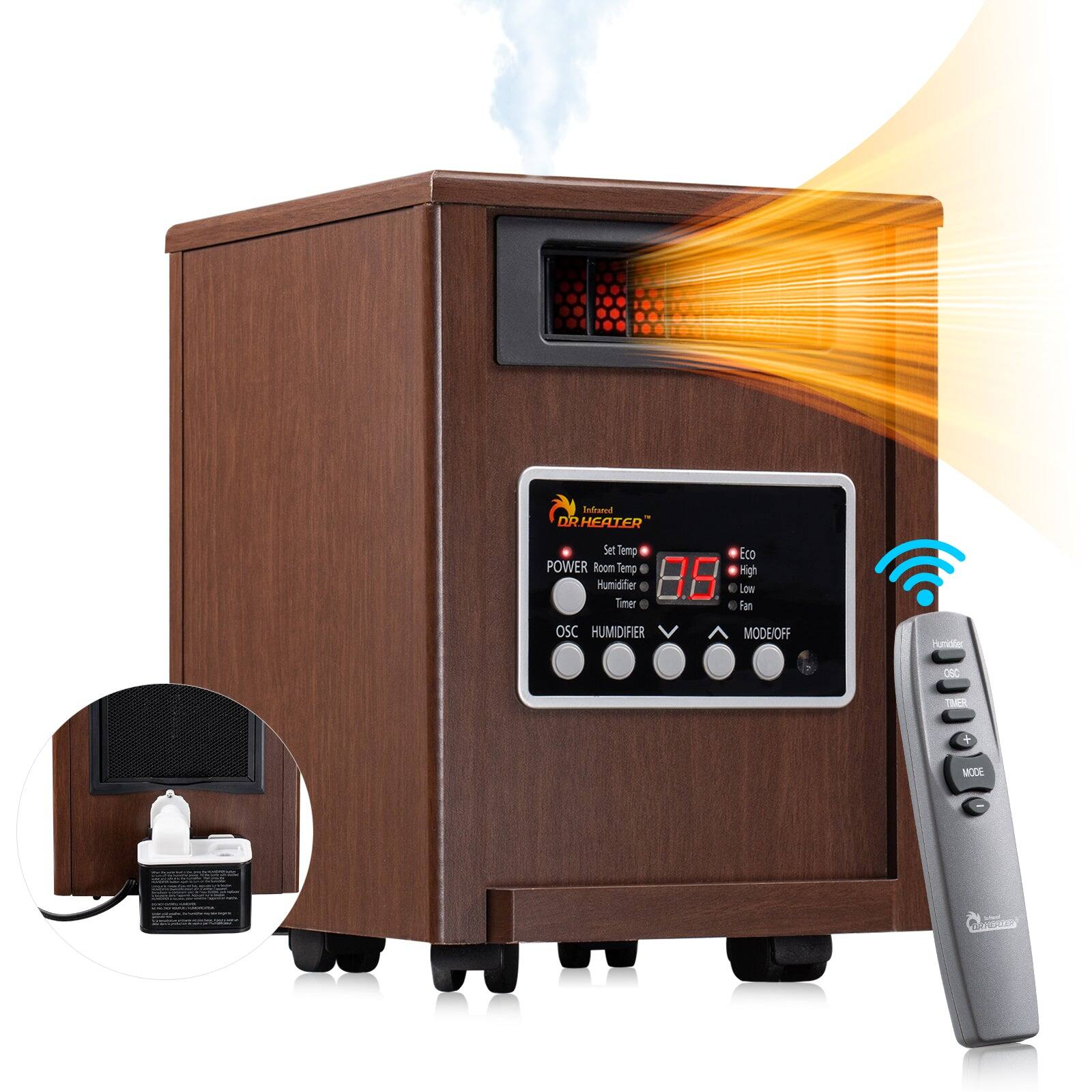 DR. INFRARED HEATER - DR-998W, 1500W, Advanced Dual Heating System with Humidifier and Remote Control - Walnut price history on PriceWatchPro