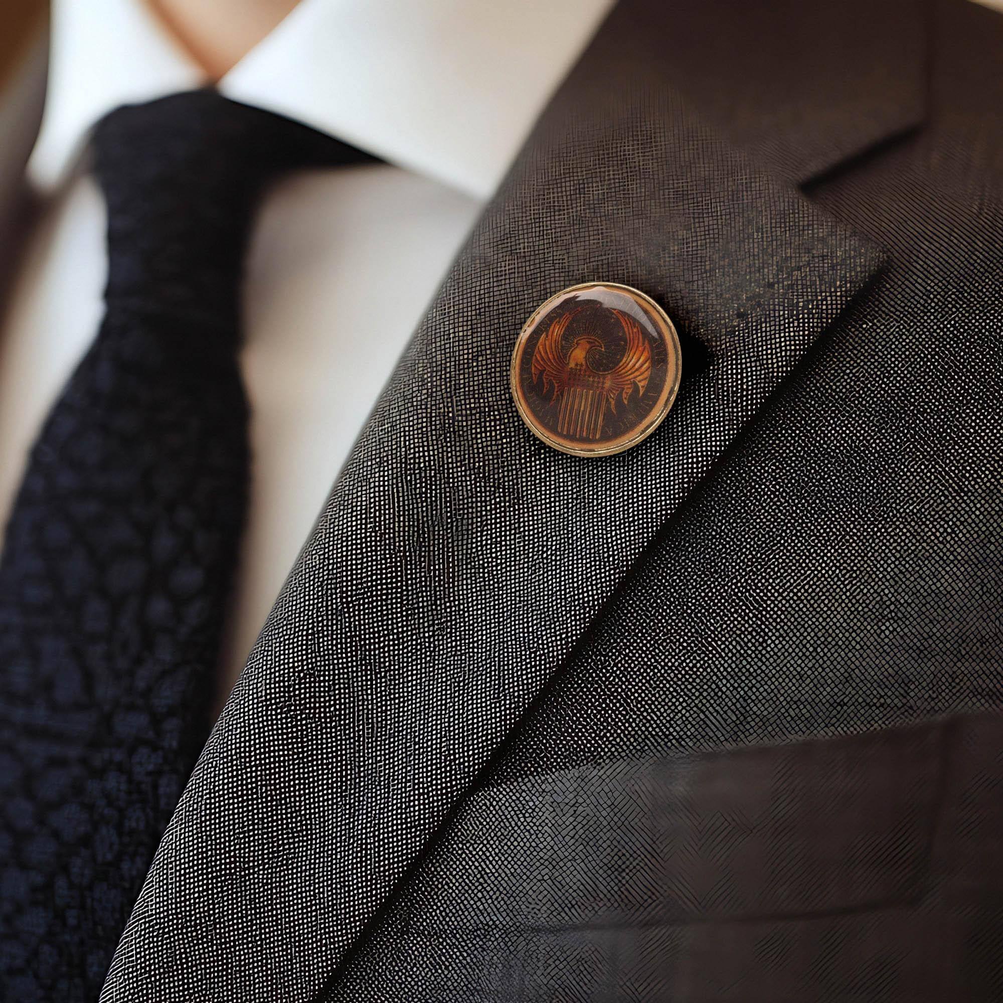 Alt View 10. Bioworld - Fantastic Beasts And Where To Find Them Crest Lapel Pin - Brown.