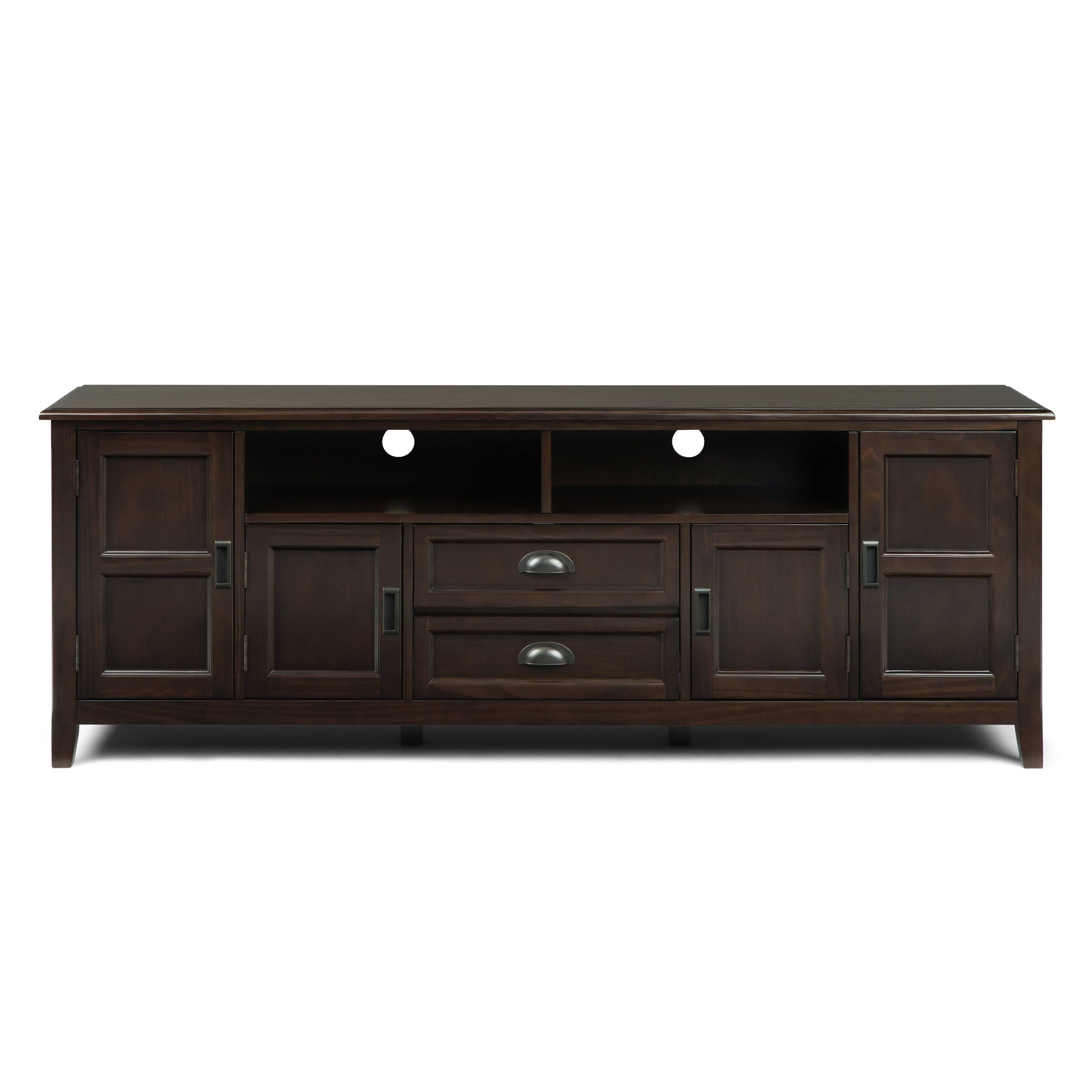 Alt View 7. Simpli Home - Burlington SOLID WOOD 72 inch TV Media Stand in Mahogany Brown For TVs up to 80 inches - Mahogany Brown.