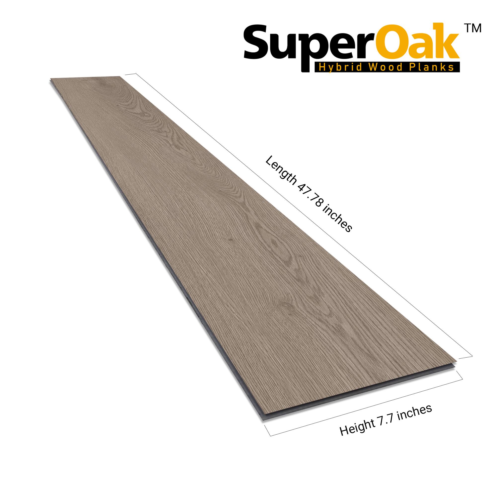 TM SuperOak Oak Hybrid Wood Planks  
Length 47.78 inches  
Height 7.7 inches
