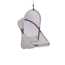 Manhattan Lane - Cery Outdoor Hanging Swing Chair, Cushioned Mesh - Light Gray