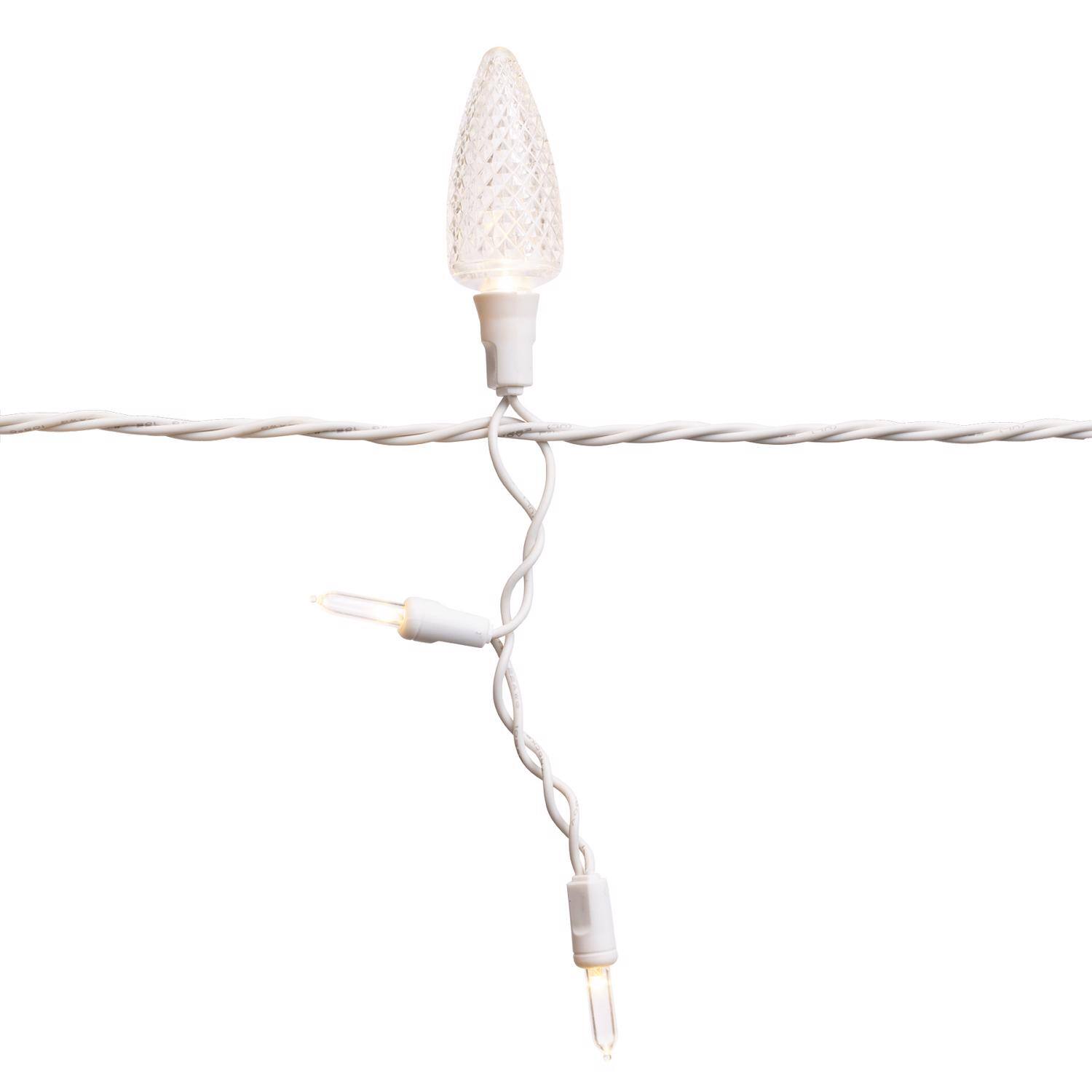 Left. Celebrations - Celebrations Platinum LED C9 Warm White 70 ct Icicle Christmas Lights 9 ft..