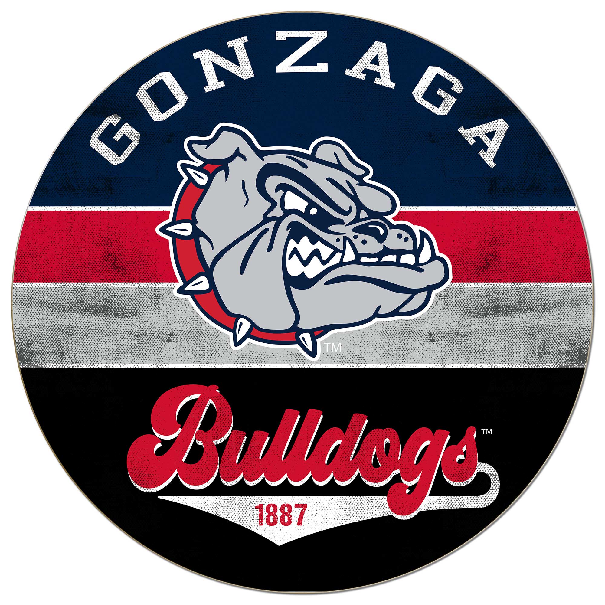 Gonzaga Bulldogs 20'' x 20'' Retro Logo Circle Sign