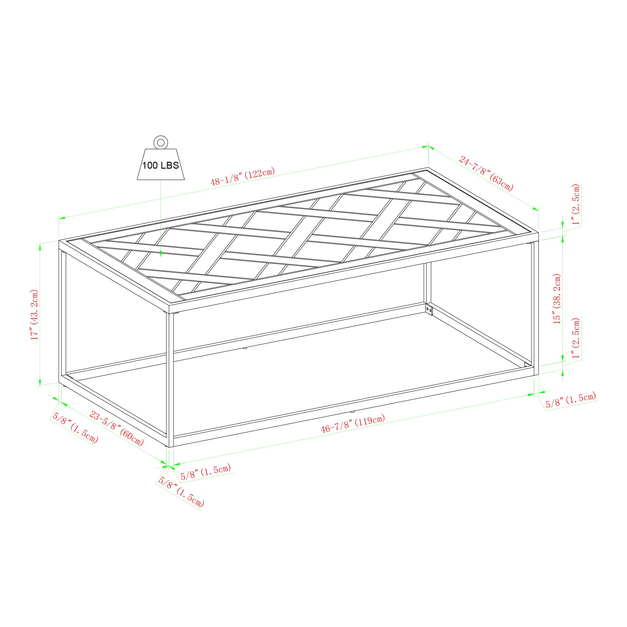 Alt View 40. Walker Edison - Modern Parquet Rectangular Coffee Table - Parquet Veneer.