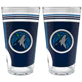 Great American Products - Minnesota Timberwolves Two-Piece 16oz. Pint Glass Set - Multicolor