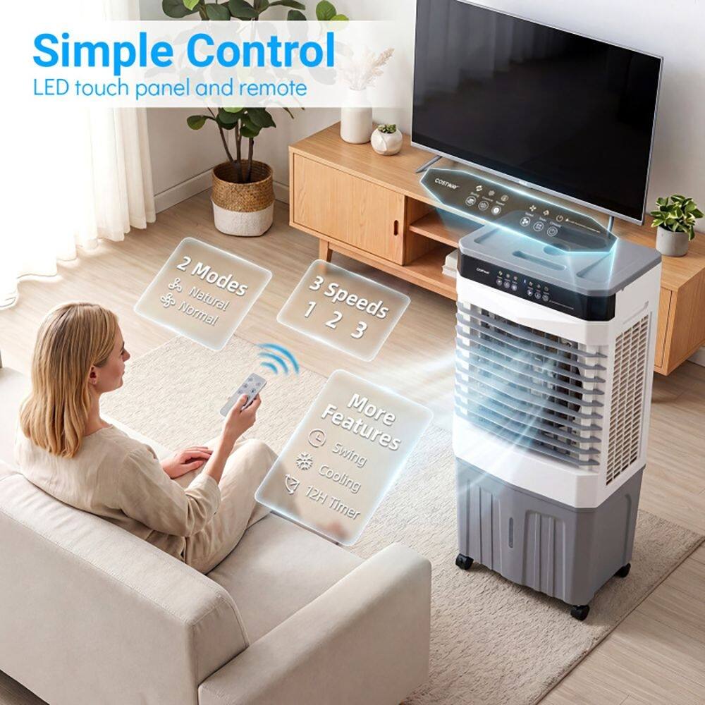Simple Control  
LED touch panel and remote  

2 Modes  
- Natural  
- Normal  

3 Speeds  
1 2 3  

More Features  
- Swing  
- Cooling  
- 12H Timer
