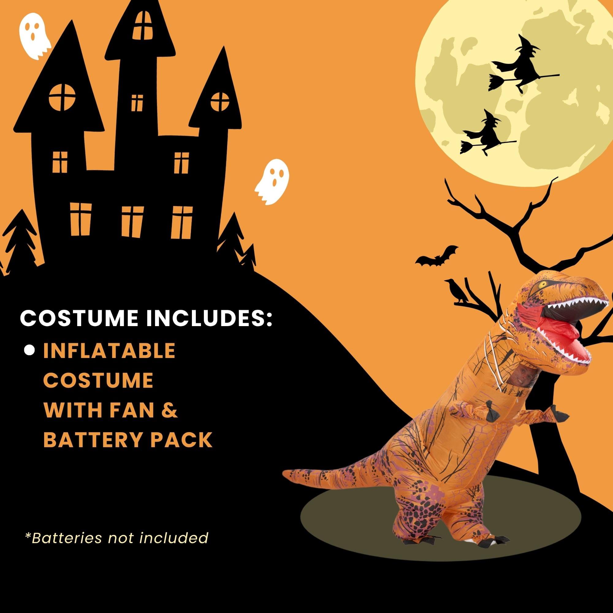 COSTUME INCLUDES:  
- INFLATABLE COSTUME WITH FAN & BATTERY PACK  
*Batteries not included