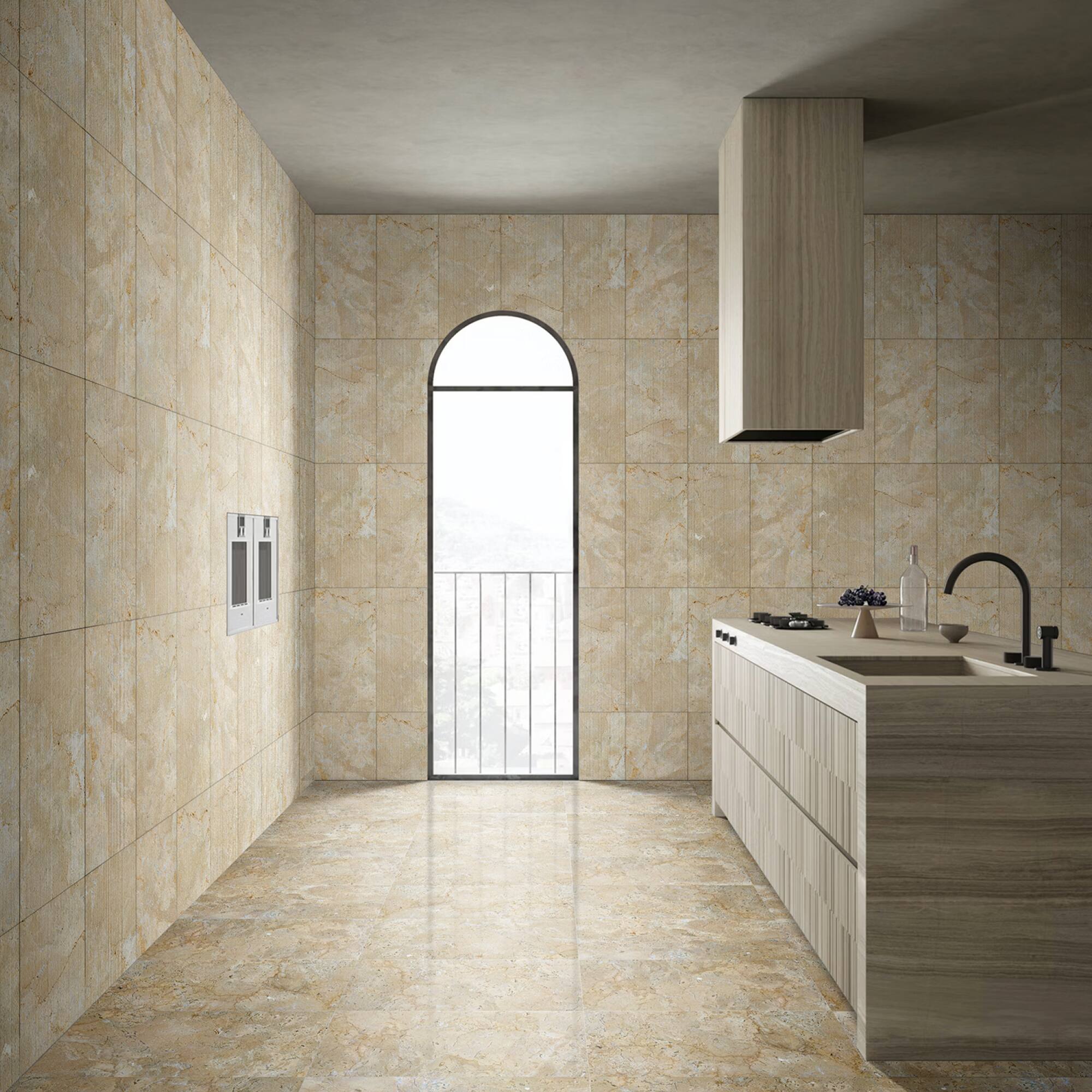 Alt View 7. GOODSILO - Natural Gold Beige Marble Tiles for Floor and Wall Polished Finish Elegant Stone Surface - Beige+Gold.