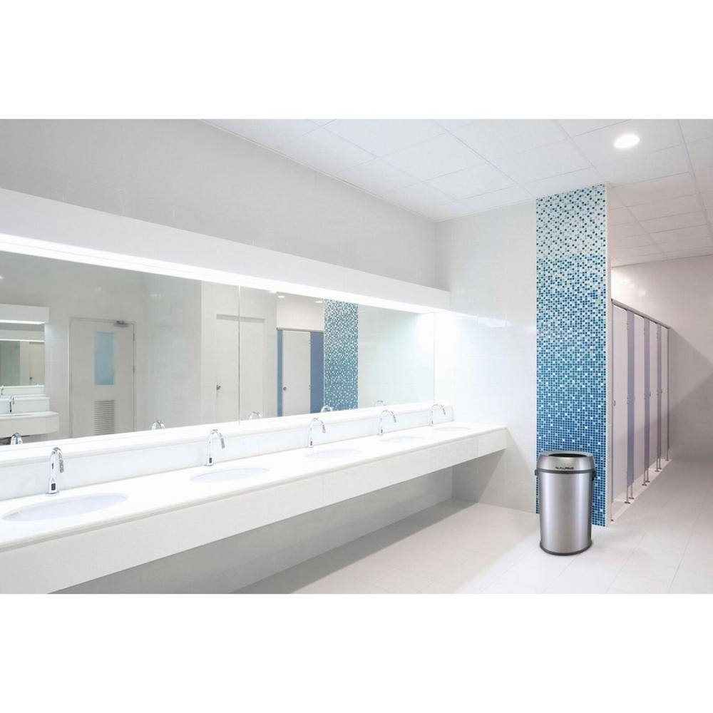 Alt View 1. Alpine Industries - Stainless Steel 17 Gallon Open Top Trash Can - Stainless Steel.