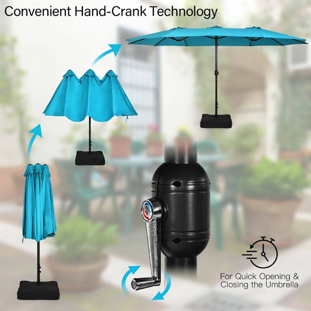 Convenient Hand-Crank Technology  
For Quick Opening & Closing the Umbrella