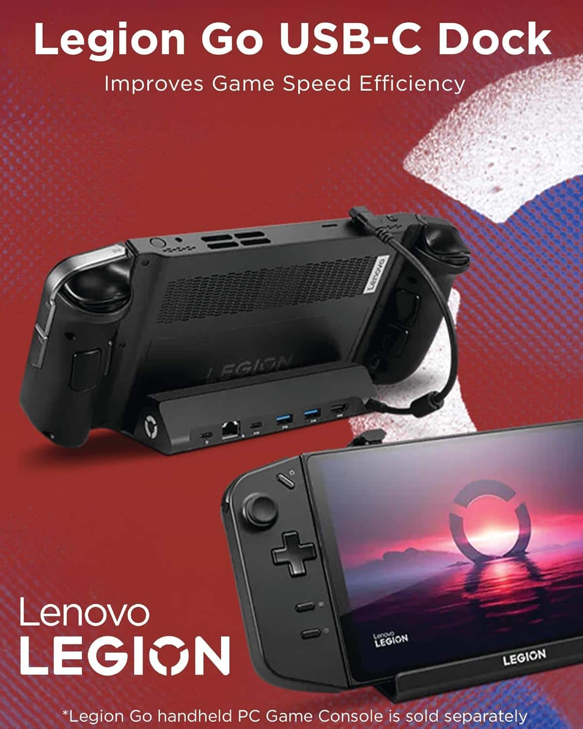 Legion Go USB-C Dock Improves Game Speed Efficiency
Lenovo LEGION
*Legion Go handheld PC Game Console is sold separately